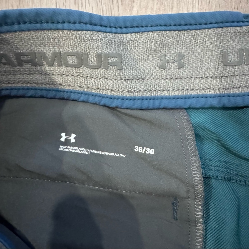 Under Armour Golf Pants Casual Chino Men's Size 36X30 Flat Front Blue 9114 - Picture 3 of 4